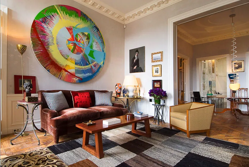 Elegant interior showing Jacques Grange design work